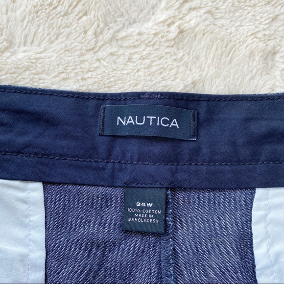 Nautica blue palm tree tiki hut flat front shorts - Picture 5 of 6